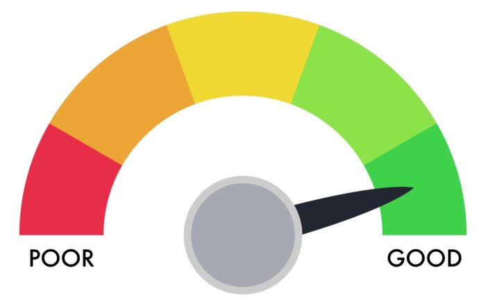 poor-good gauge with needle pointing to good