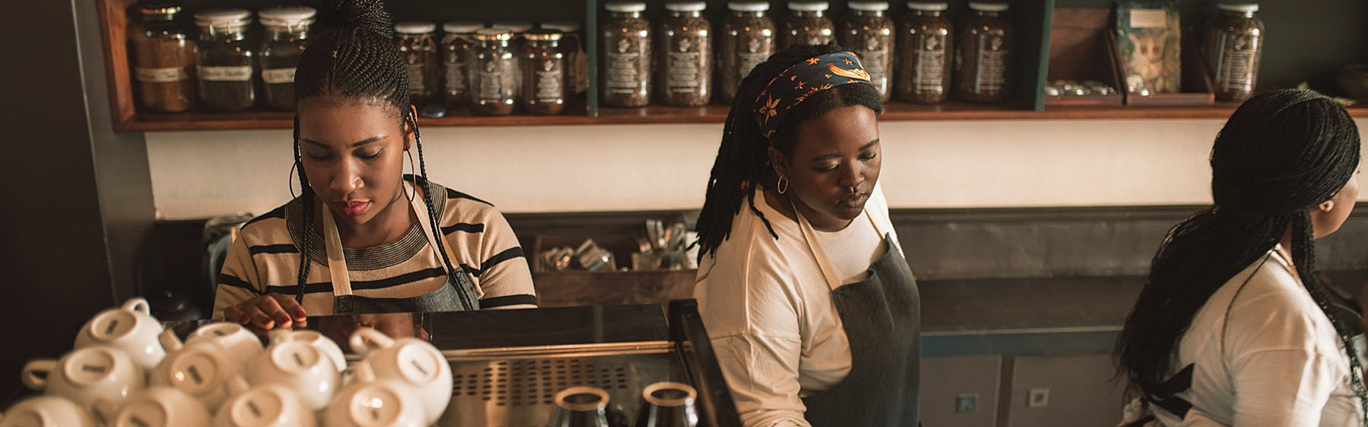 Women working in a coffee shop